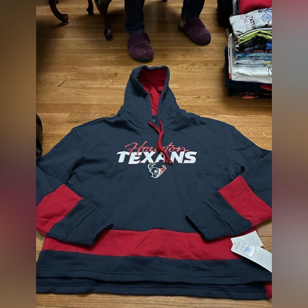 Womens NFL Houston Texans Oversized Hoodie Sweatshirt NWT